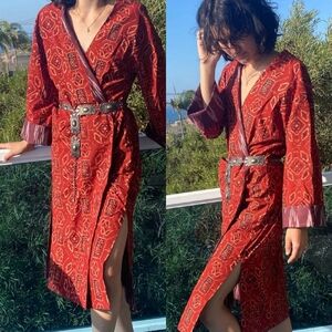 Alix Of Bohemia Red Patterned Dress